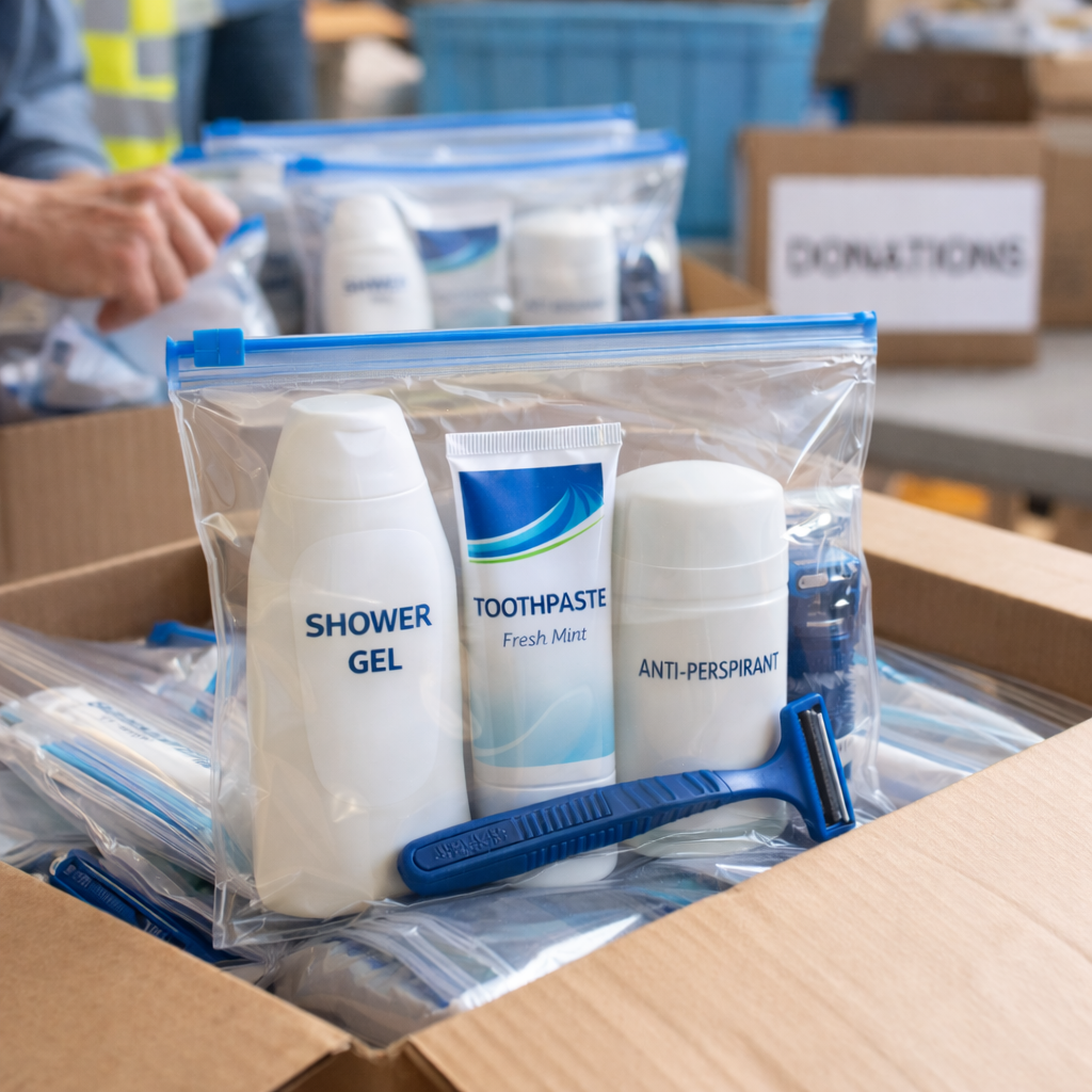 Example of hygine kits distriburted to people in need